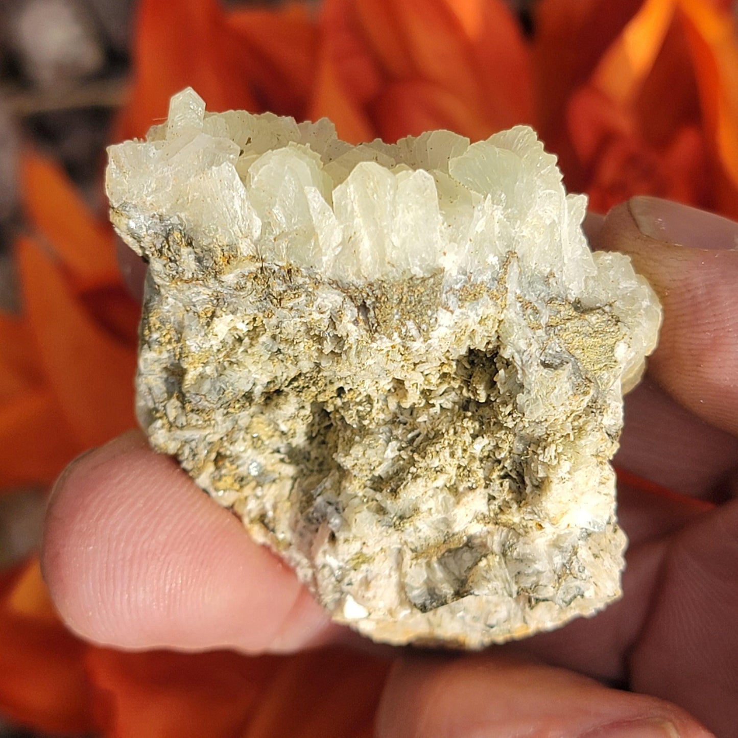 Morocco Prehnite Rock Specimen | Light Green Crystals | Natural Mineral from Boulemane, Imilchil Region | Rough Stone | 52.92g
