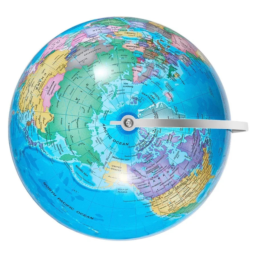 Rotating World Globe with Stand – 8"