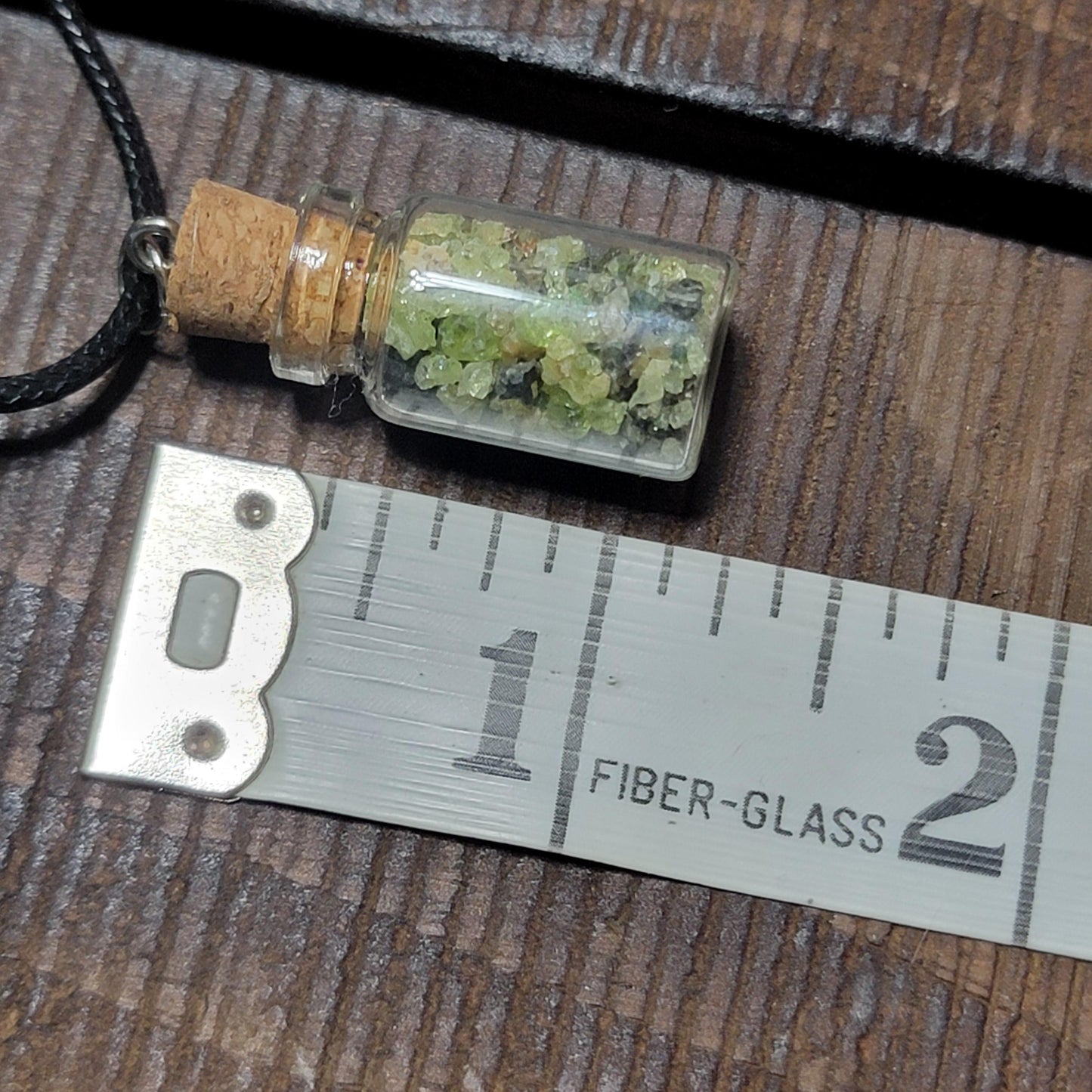 Natural Raw Peridot Necklace | August Birthstone Jewelry | Crystals in a Bottle Pendant | Arizona Gemstone Geology Gift
