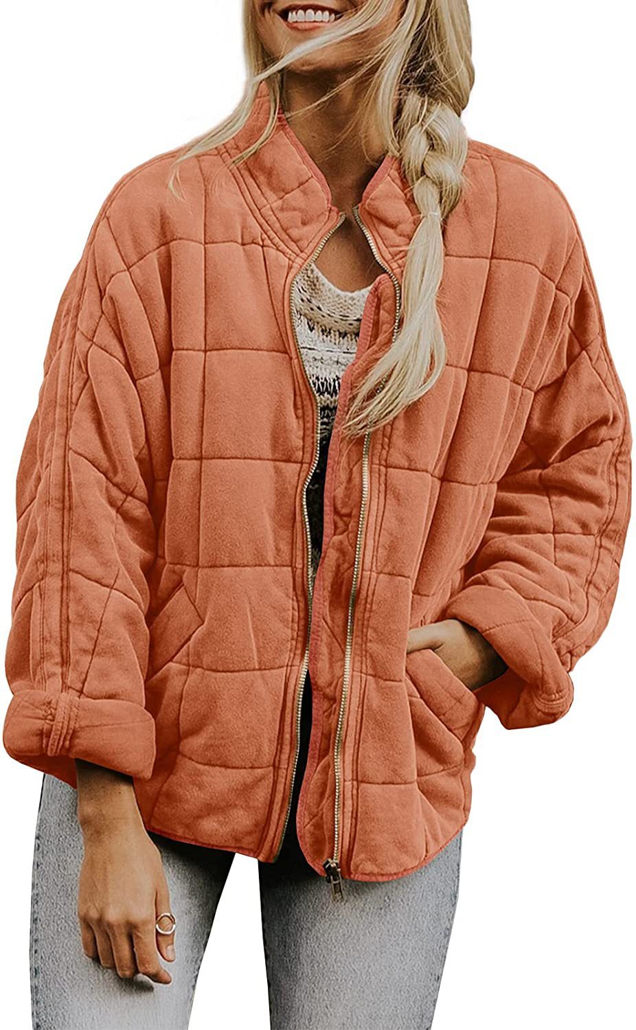 Adventure-Ready Jacket Fall Winter Zip-up Coat With Pockets Fashion Solid Color Long Sleeved Jacket Women's Clothing