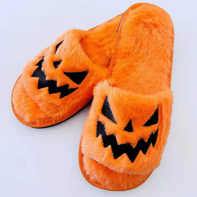 Halloween Pumpkin Jack-o'-Lantern Slippers – Cute, Cozy, and Ready for Spooky Season