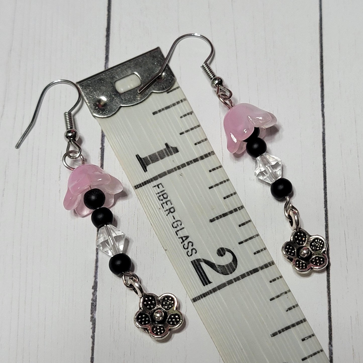 Cute Dangly Flower Earrings, Handmade Nature Themed Beaded Jewelry for Spring
