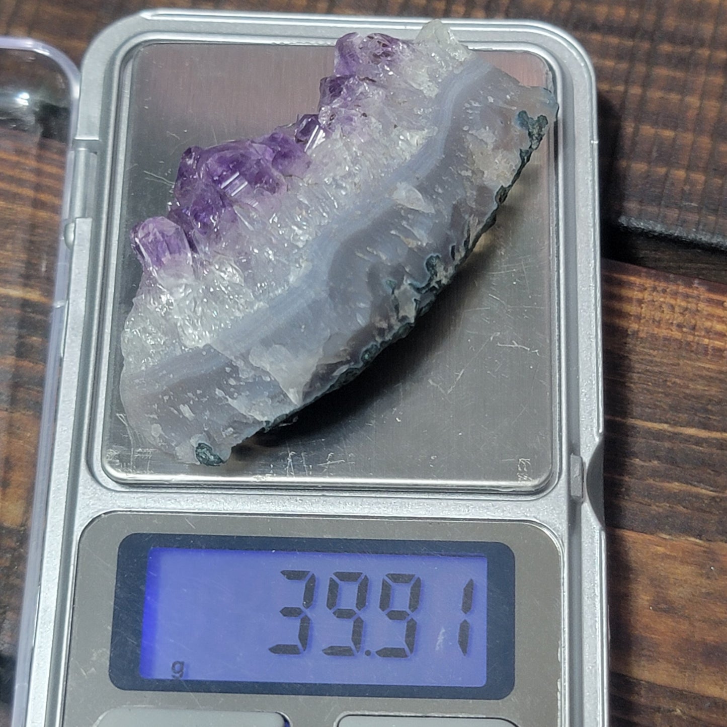 Amethyst Crystal Rock Specimen, Purple Quartz Display Sample from Brazil, 39.91 grams