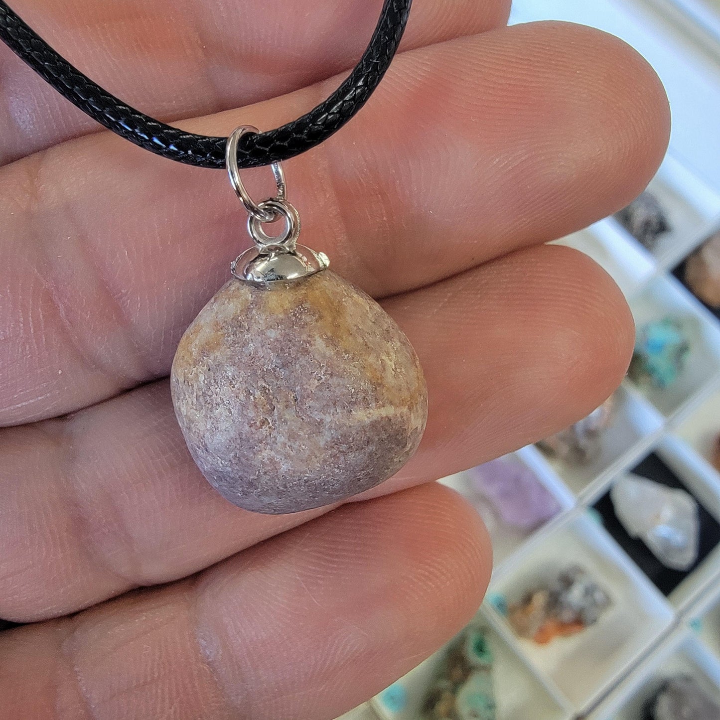 Natural River Rock Stone Pendant Necklace | Nature Themed Jewelry | Rockhound Gift