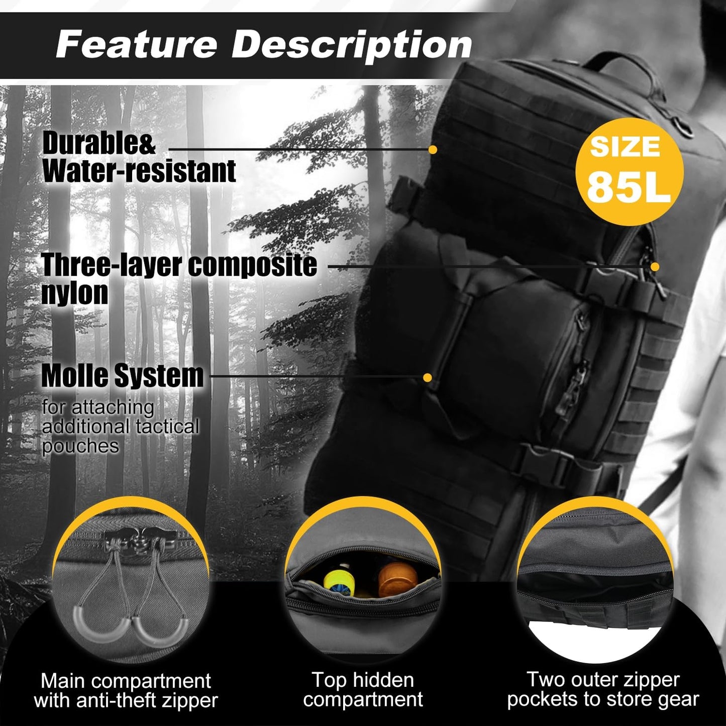 3 in 1 Military Backpack Travel Duffle Bag – The Ultimate Gear Companion for Adventurers on the Move