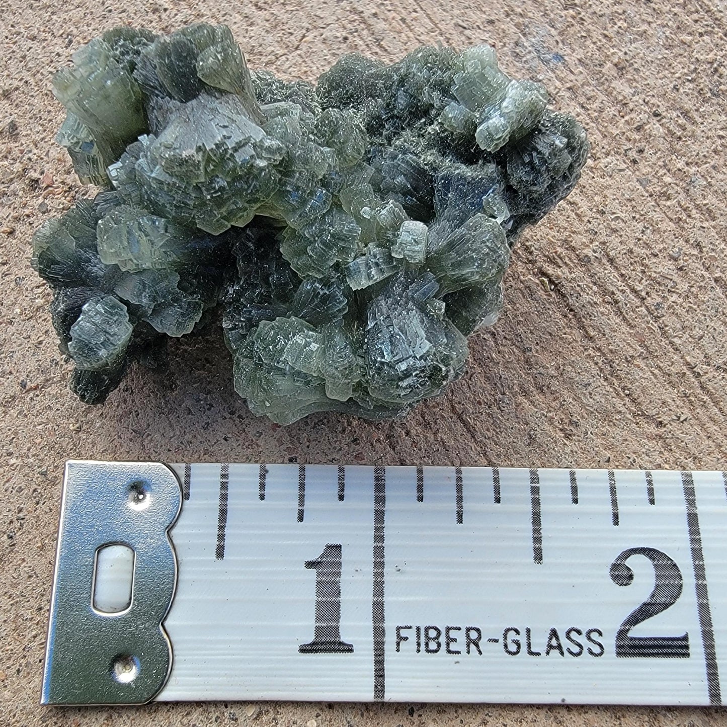 Rough Prehnite Rock Specimen from Boulemane, Imilchil, Morocco, 26.15g, Beautiful Dark and Light Green Bowtie Shaped Crystals