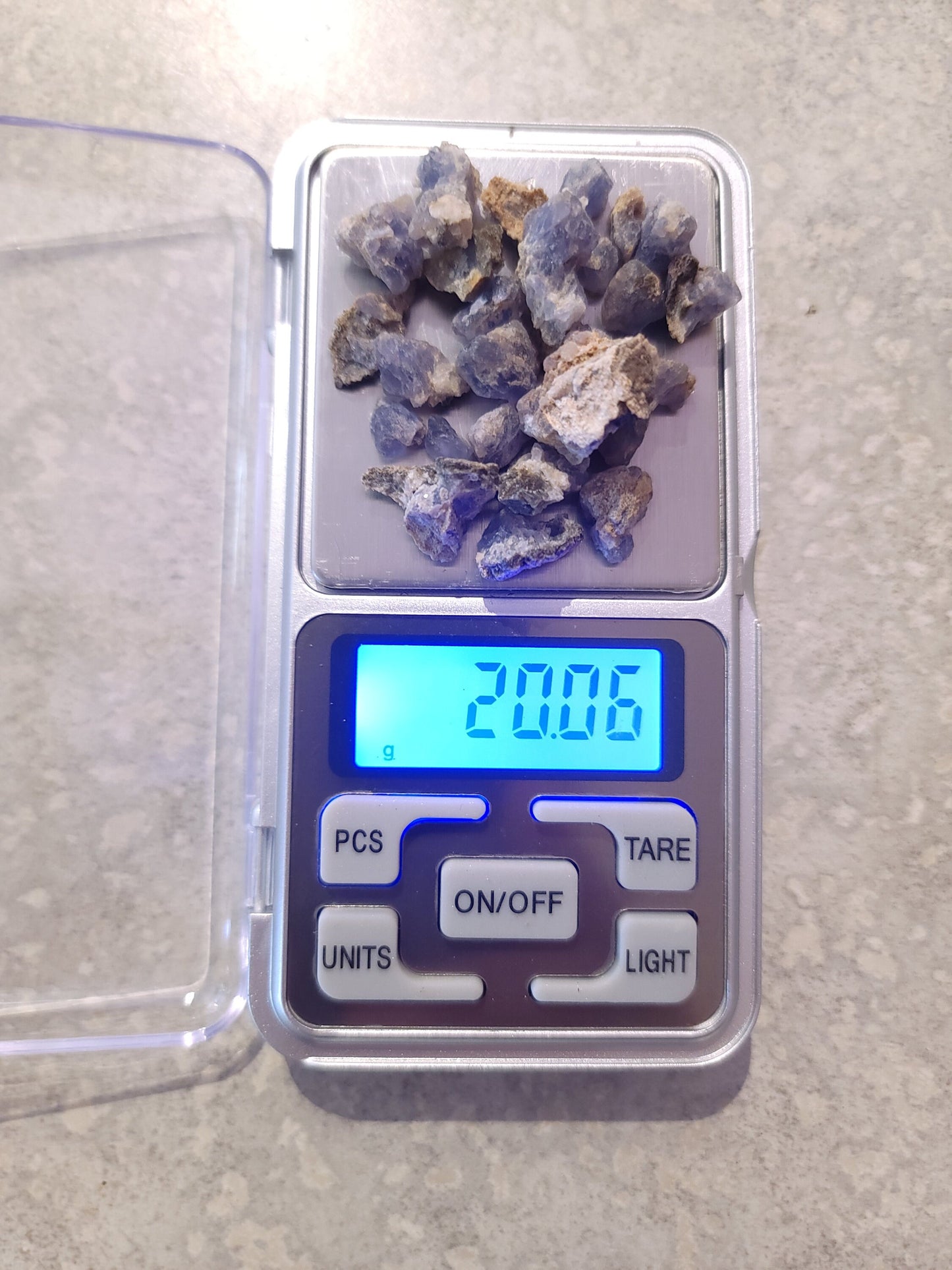 Blue Fluorite Rock Specimens | Small Raw Stones for Crafts | Fluorite Crystals | Fluorescent Minerals | La Paz County, AZ | 20 Grams