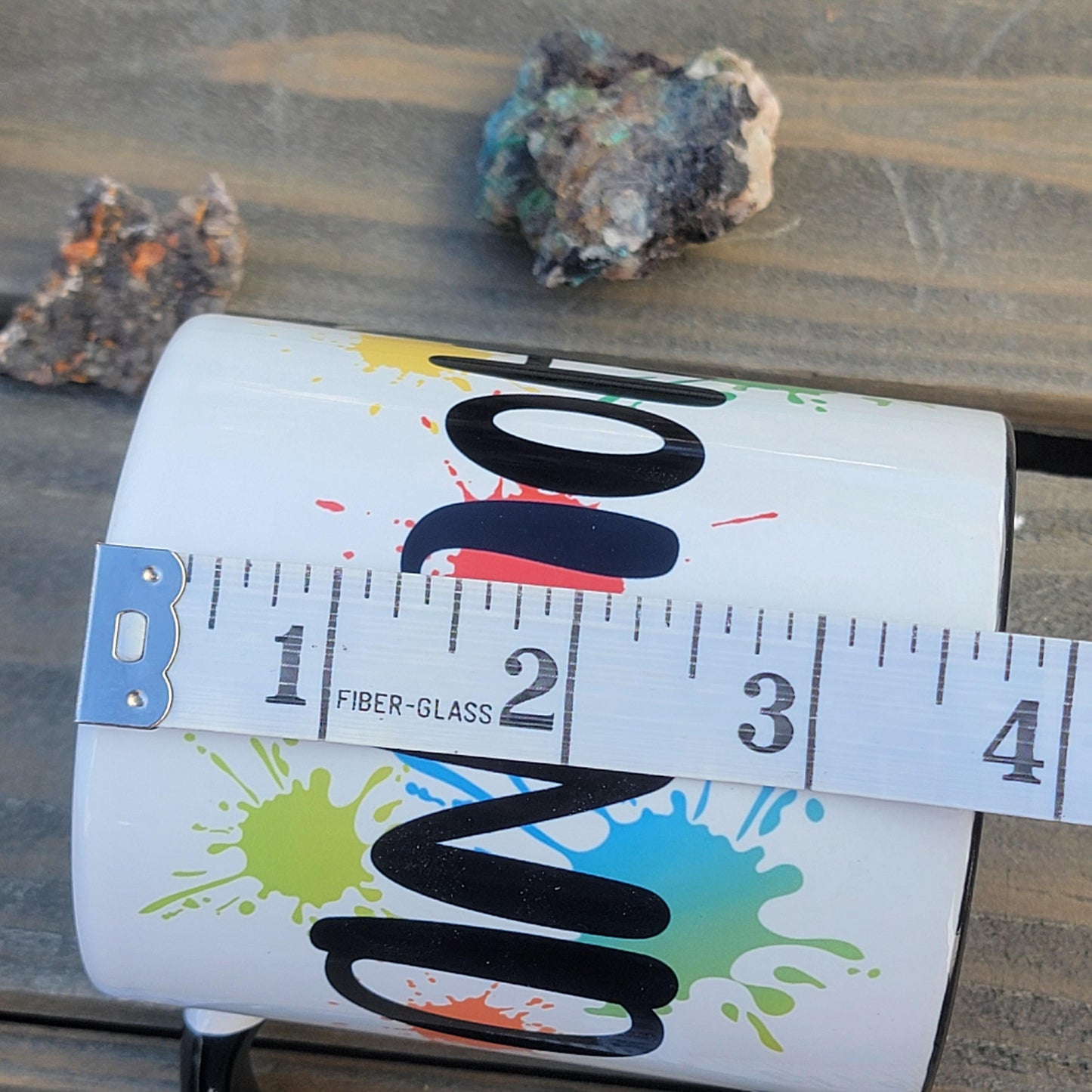 Rockhound Coffee Mug, Colorful Gift for Geologists, Rock Collectors, and Miners, 11 oz, White with Black Inside