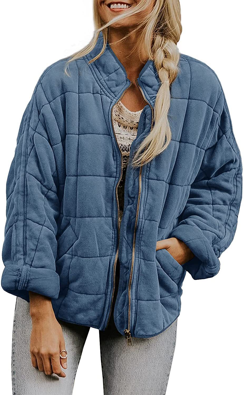 Adventure-Ready Jacket Fall Winter Zip-up Coat With Pockets Fashion Solid Color Long Sleeved Jacket Women's Clothing
