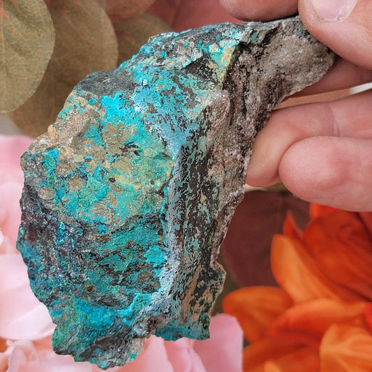 Blue and Green Chrysocolla Rock Specimen 119.69g | Copper Ore | Planet Mine | Arizona | Raw Stone