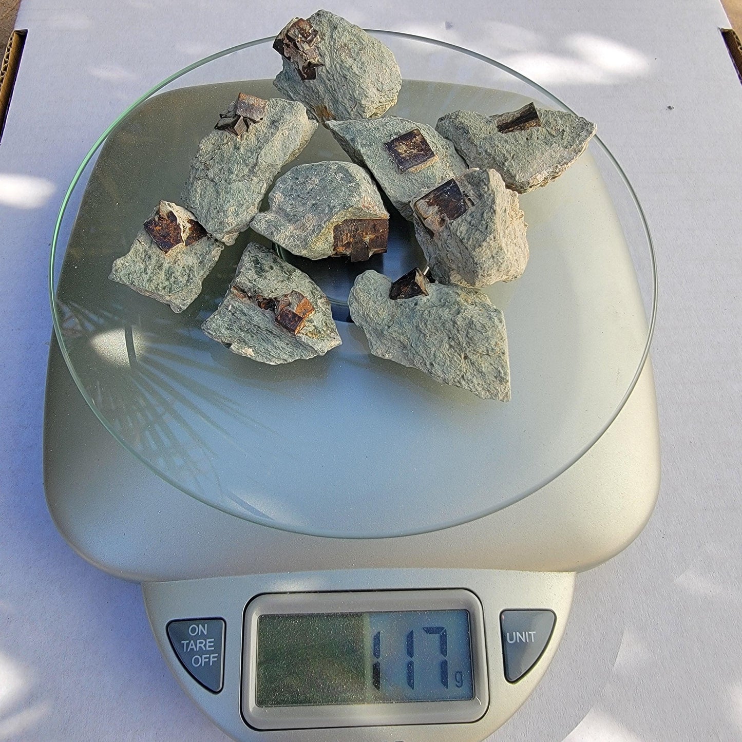 Natural Cubic Limonite after Pyrite Pseudomorph Crystals on Matrix, Wholesale Lot of 9 Pieces, 117 g Total