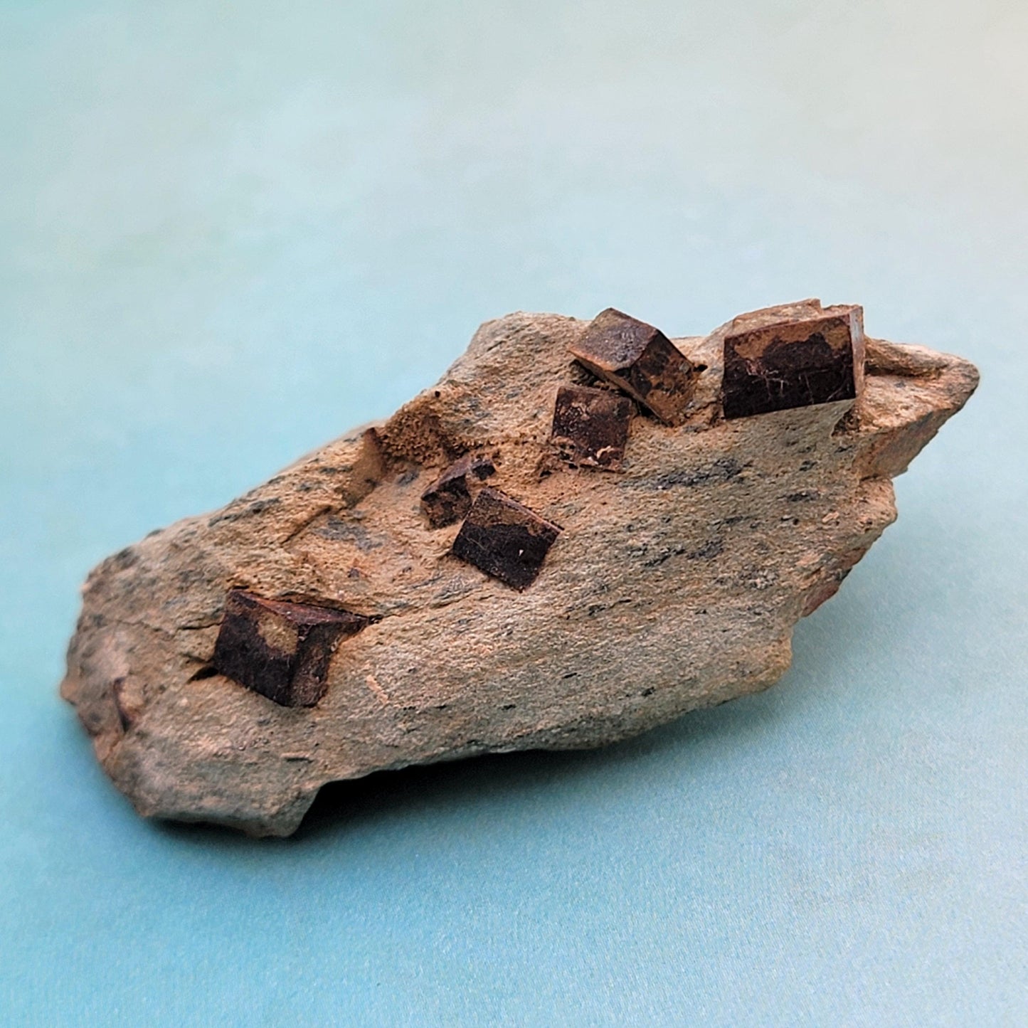 Limonite after Pyrite Cubes on Matrix from the Harquahala Mountains, Arizona | Pseudomorph Rock Specimen | 25.17g | Raw Stone | Geology Gift