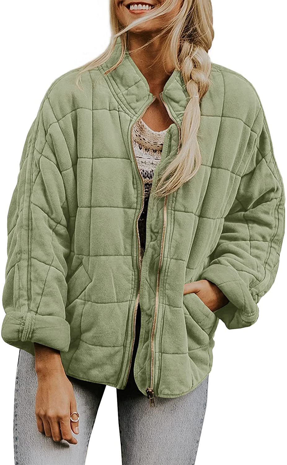 Adventure-Ready Jacket Fall Winter Zip-up Coat With Pockets Fashion Solid Color Long Sleeved Jacket Women's Clothing