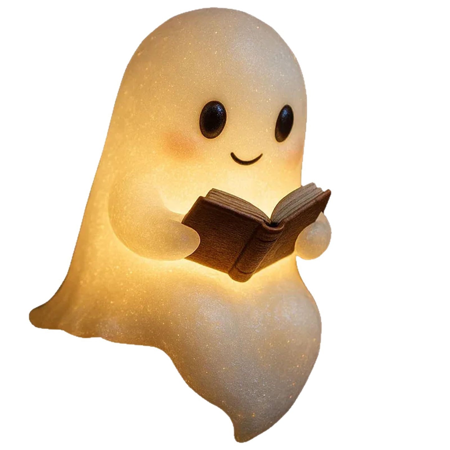 Charming LED Ghost Reading Light – Warm Ambient Glow, Stylish Halloween & Fall Décor, Battery-Powered Bedside Lamp