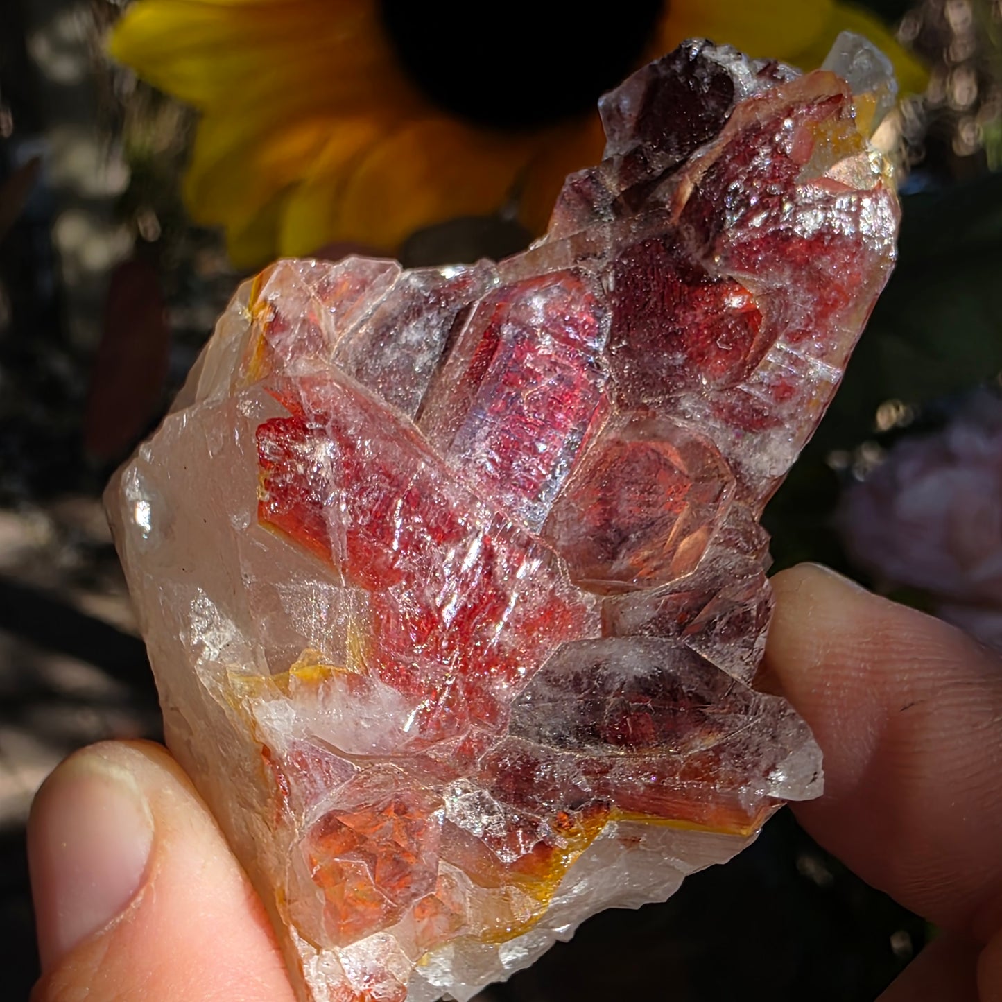 Red Quartz Cluster Crystal Specimen from Morocco | Rough Mineral Sample | 82.57 grams