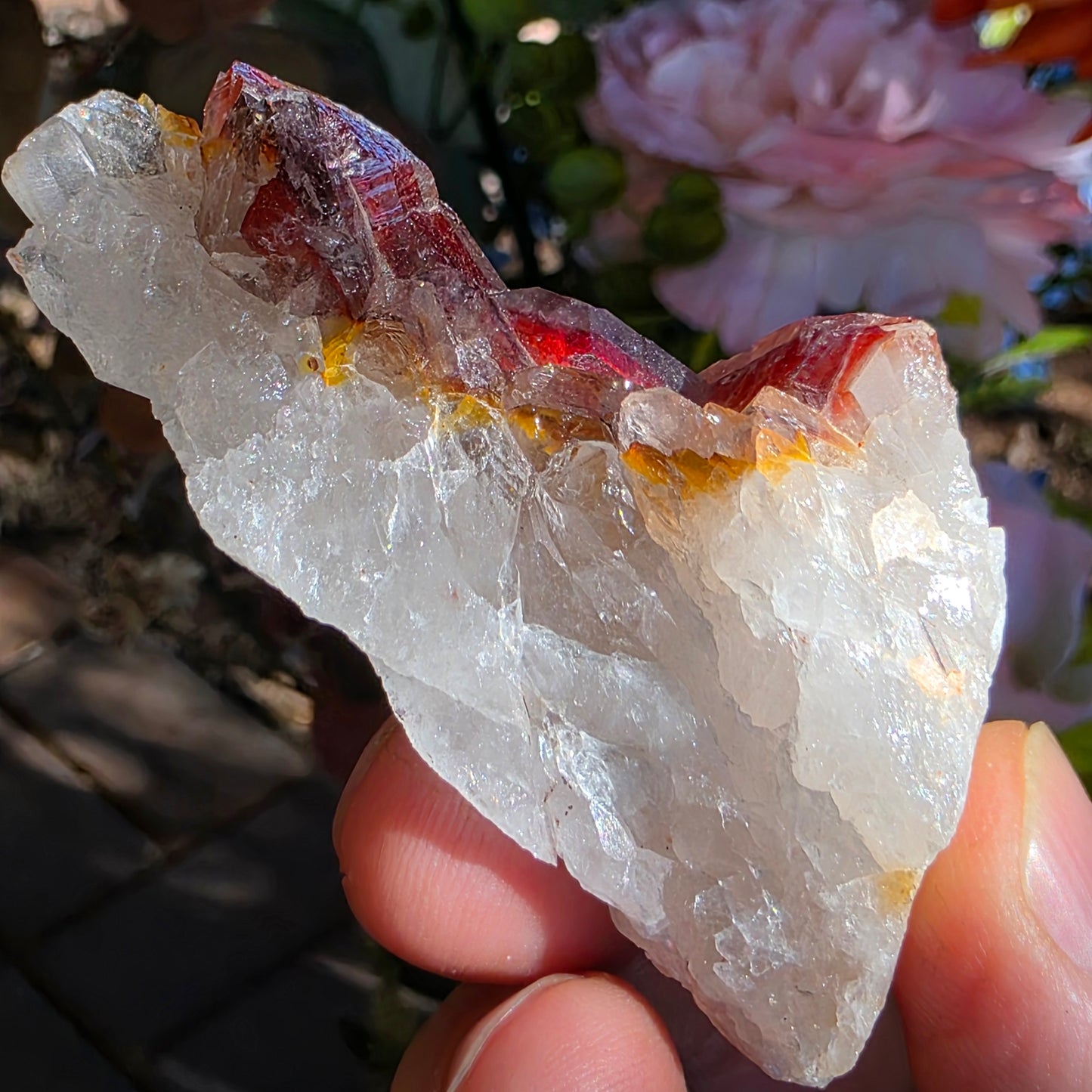 Red Quartz Cluster Crystal Specimen from Morocco | Rough Mineral Sample | 82.57 grams