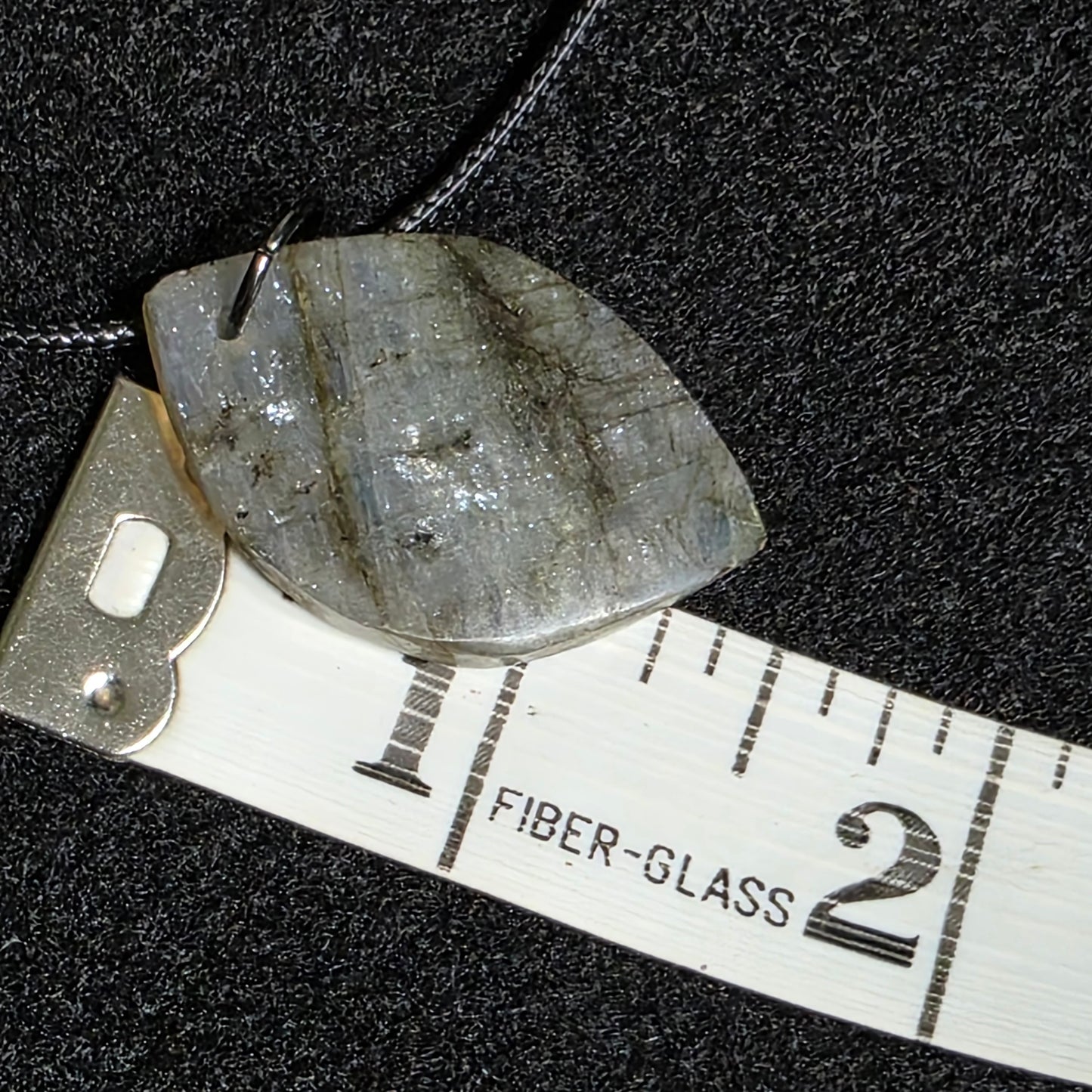Labradorite Necklace with Dainty Heart Charm Iridescent Gemstone Pendant