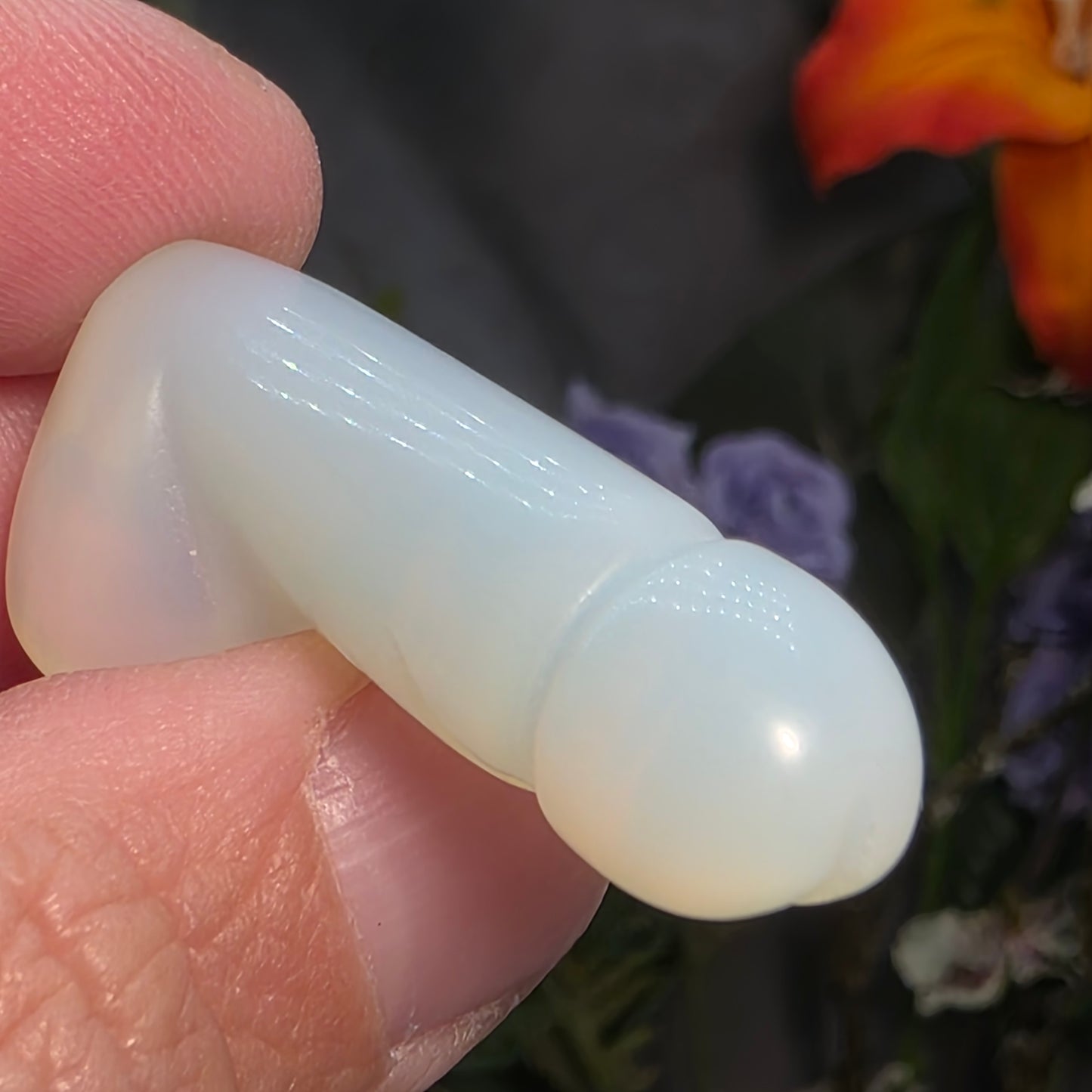 1.5" Miniature Opalite Carving | Iridescent Gemstone Pocket Stone | Cute Funny Gift
