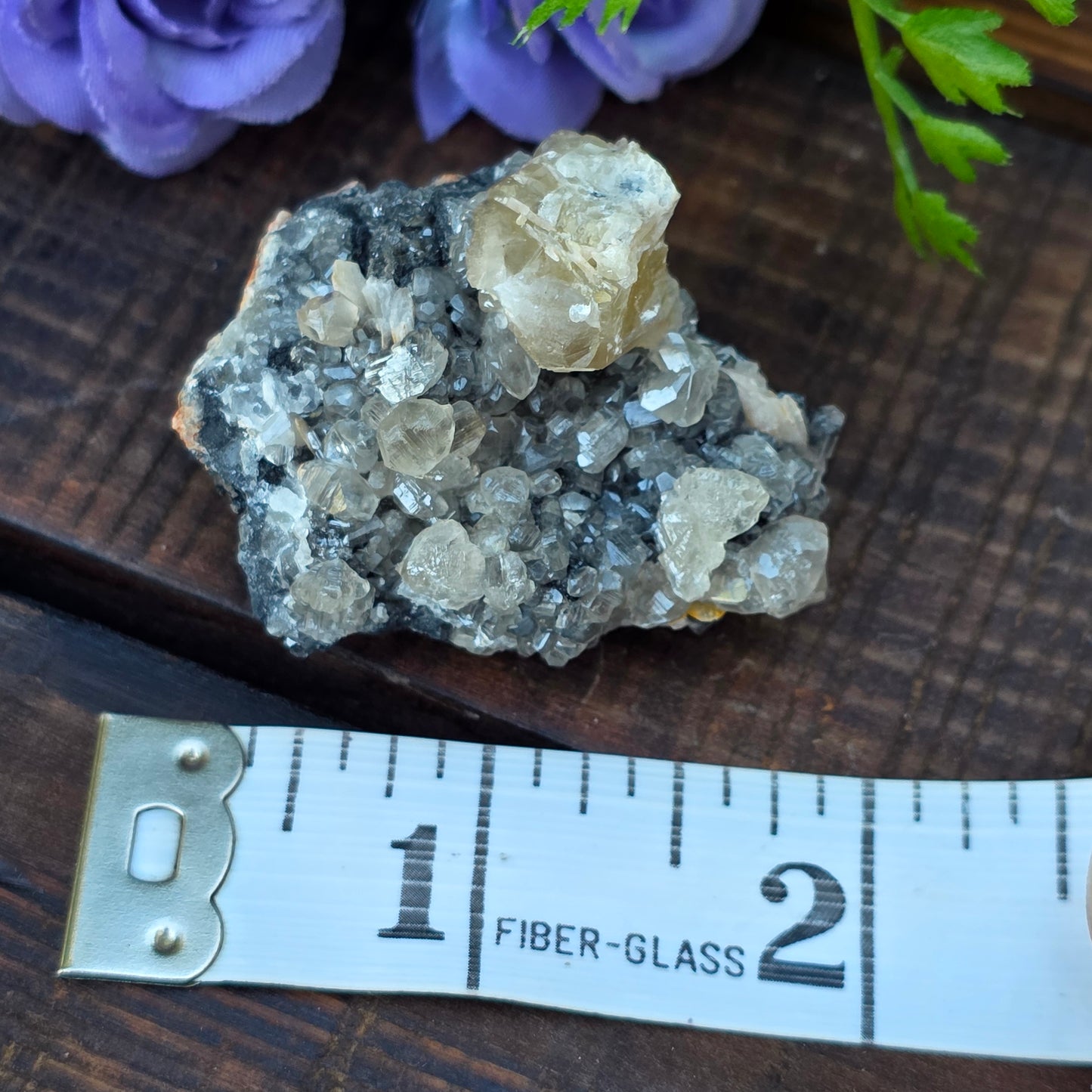 Phenomenal Cerussite Rock Specimen | with Galena and Barite | UV Reactive Glowing Mineral | Natural Raw Stone | 72 g