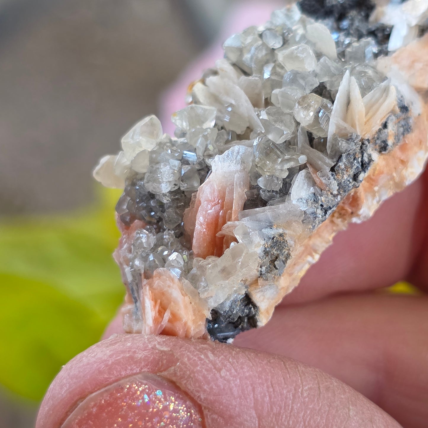 Gorgeous Cerussite Rock Specimen | with Galena and Barite | UV Reactive Glowing Mineral | Natural Raw Stone