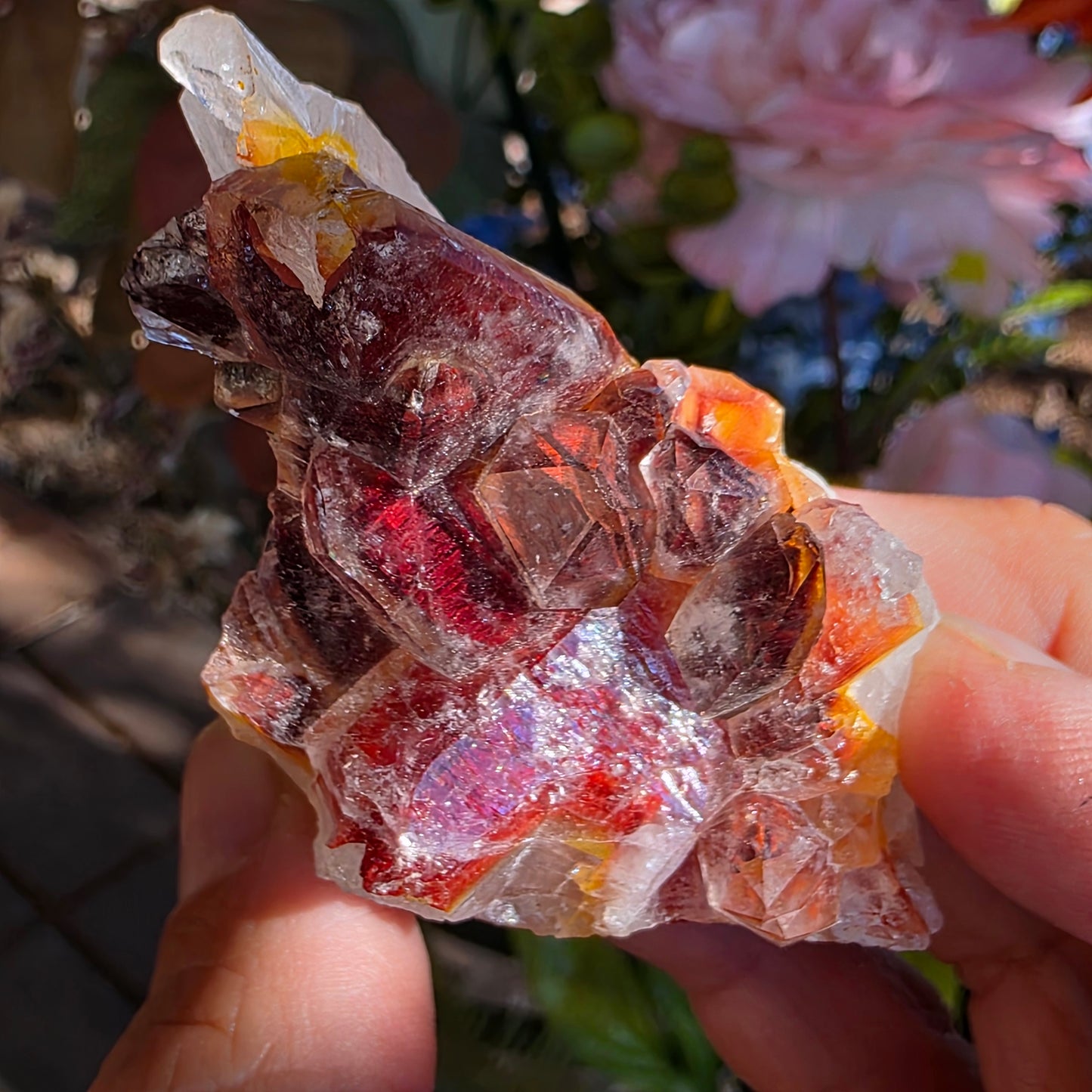 Red Quartz Cluster Crystal Specimen from Morocco | Rough Mineral Sample | 82.57 grams