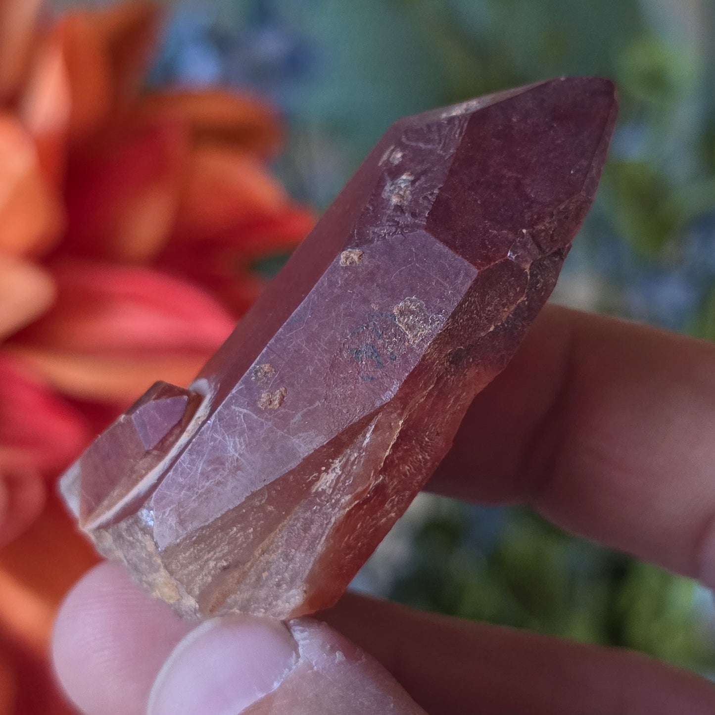 Pointed Red Quartz Crystal Specimen from Morocco | Rough Mineral Sample | 29.37 grams