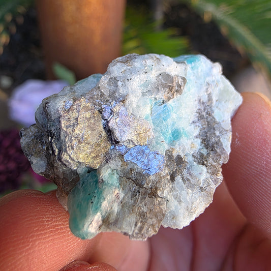 Amazonite with Smoky Quartz and Mica Rock Specimen | Raw Natural Minerals | 33.08 g