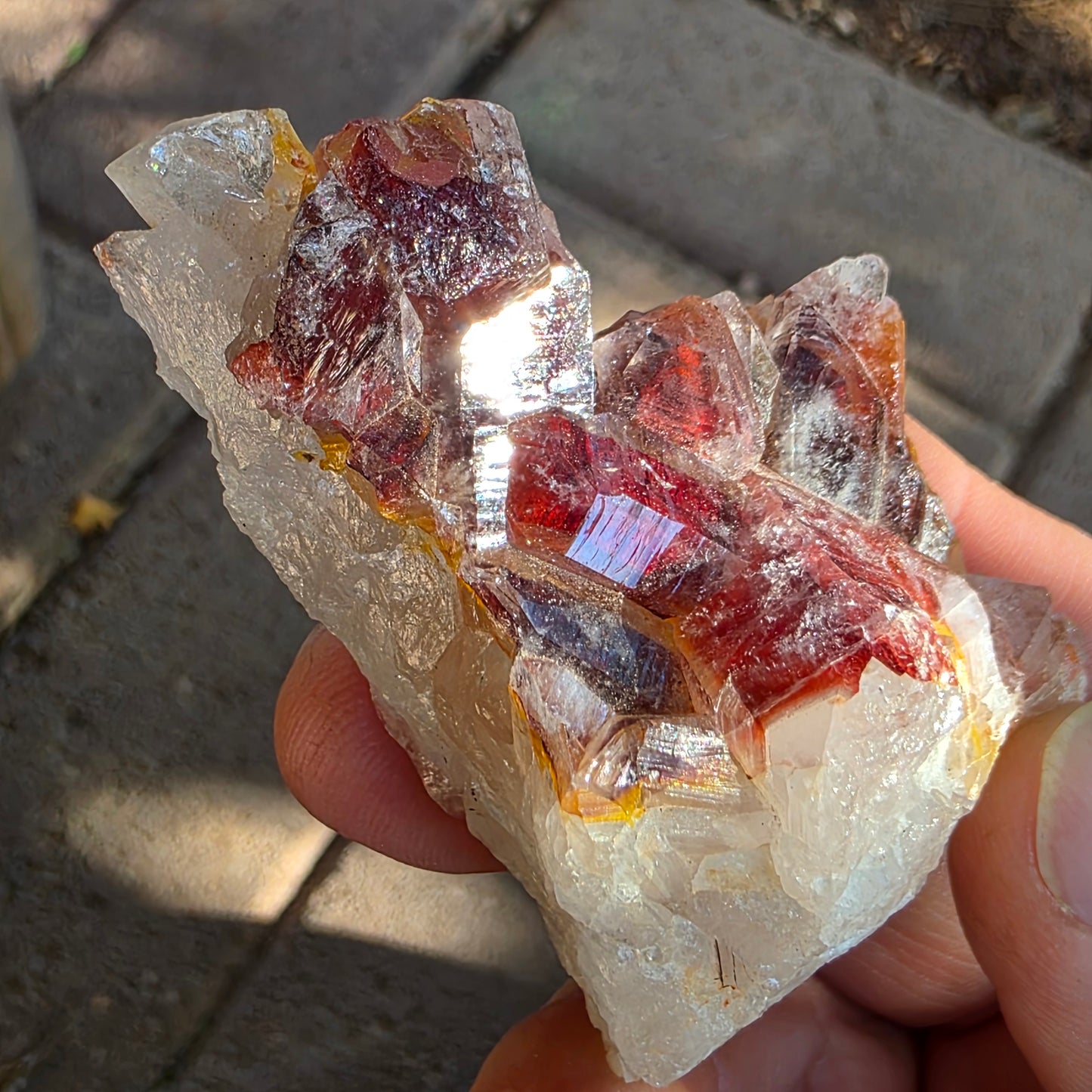 Red Quartz Cluster Crystal Specimen from Morocco | Rough Mineral Sample | 82.57 grams