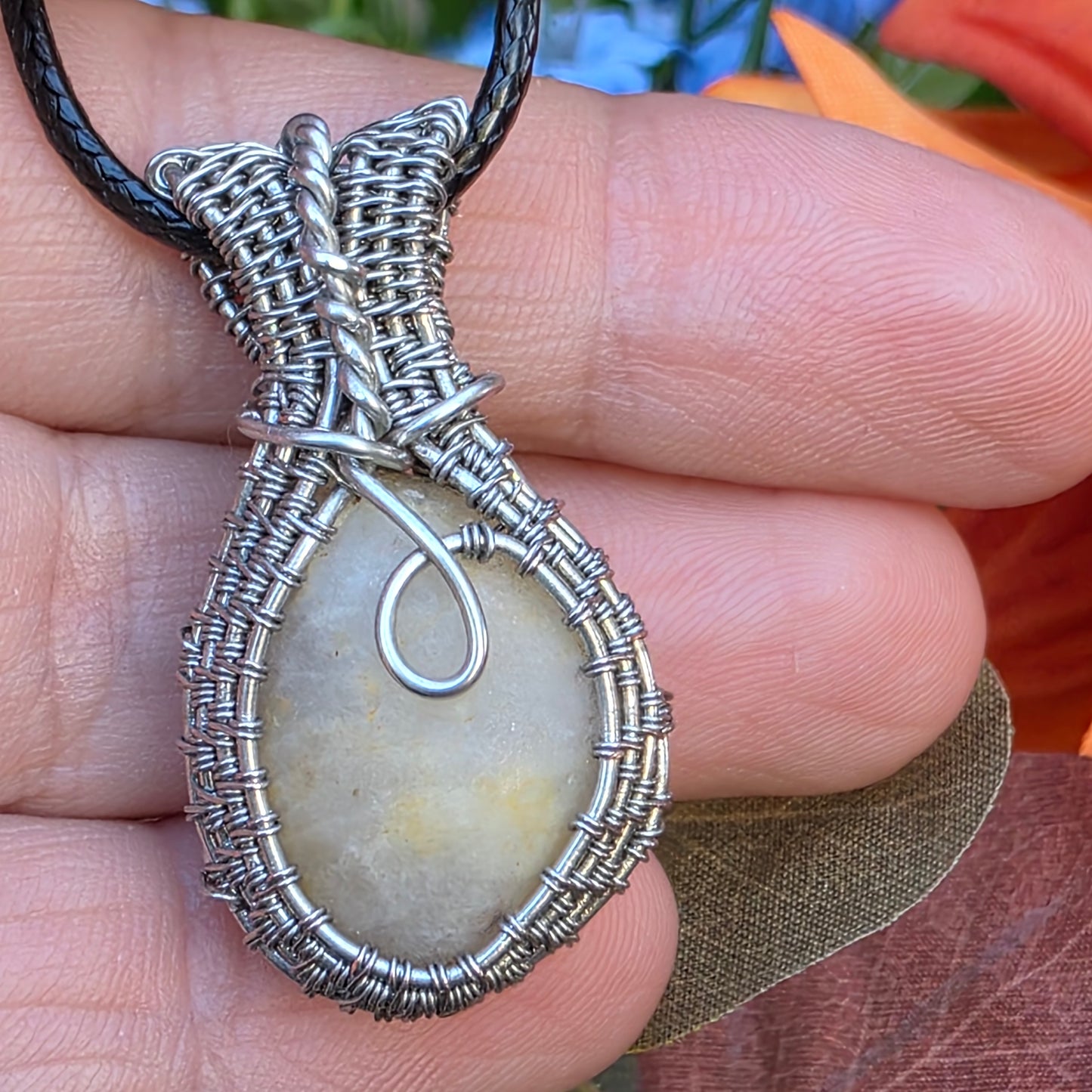 Natural River Rock Stone Pendant Necklace | Nature Themed Jewelry | Unique Handmade Gift