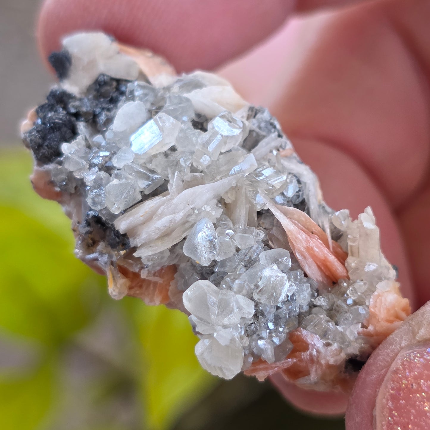 Gorgeous Cerussite Rock Specimen | with Galena and Barite | UV Reactive Glowing Mineral | Natural Raw Stone