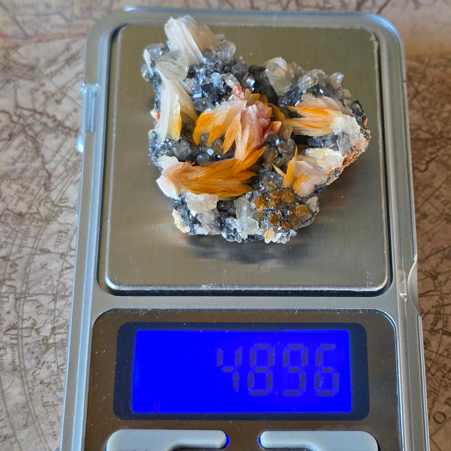Captivating Cerussite Rock Specimen | with Pink Barite & Galena | UV Reactive Glowing Mineral | Natural Raw Stone | 49 g