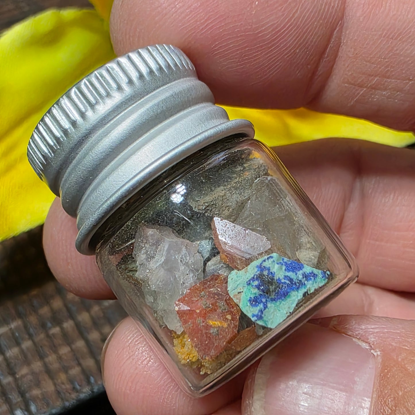 Arizona Rocks! Mini AZ Mineral Mix in Glass Jar, Raw Rough Natural Rock Pieces, Small Geology Gift