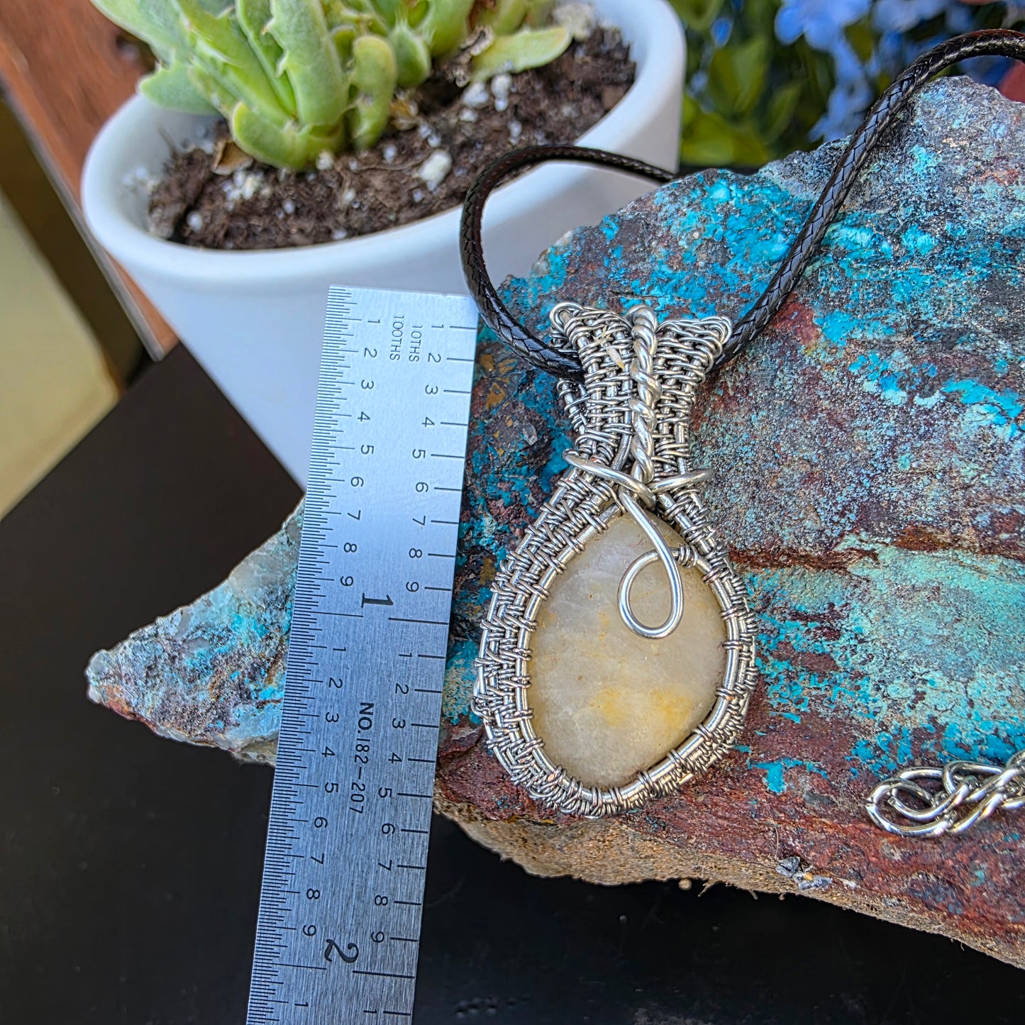 Natural River Rock Stone Pendant Necklace | Nature Themed Jewelry | Unique Handmade Gift