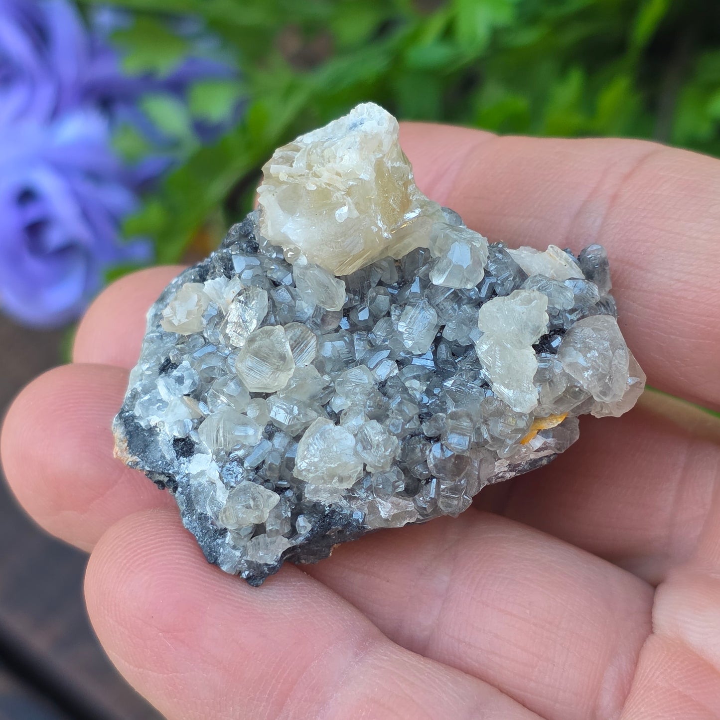 Phenomenal Cerussite Rock Specimen | with Galena and Barite | UV Reactive Glowing Mineral | Natural Raw Stone | 72 g