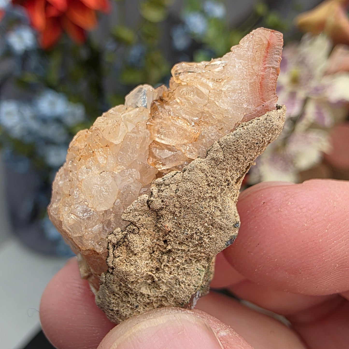 Agate with Quartz Crystal Specimen: Natural Mule Mountains, California Desert Rock (12.90 grams)
