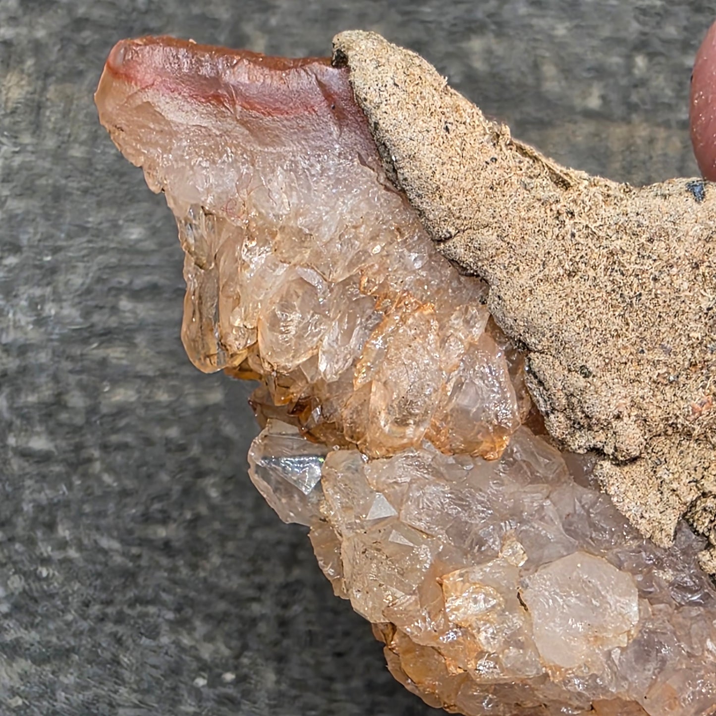 Agate with Quartz Crystal Specimen: Natural Mule Mountains, California Desert Rock (12.90 grams)