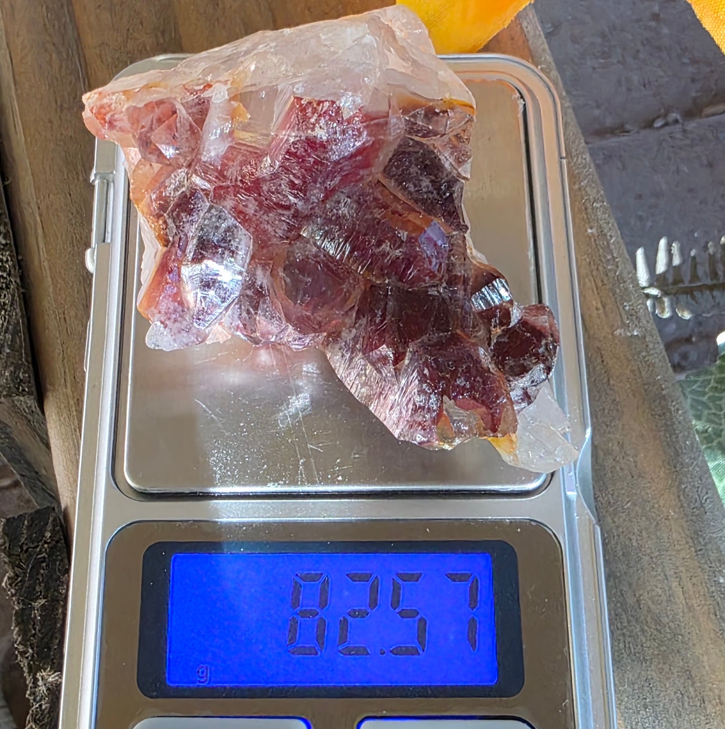 Red Quartz Cluster Crystal Specimen from Morocco | Rough Mineral Sample | 82.57 grams
