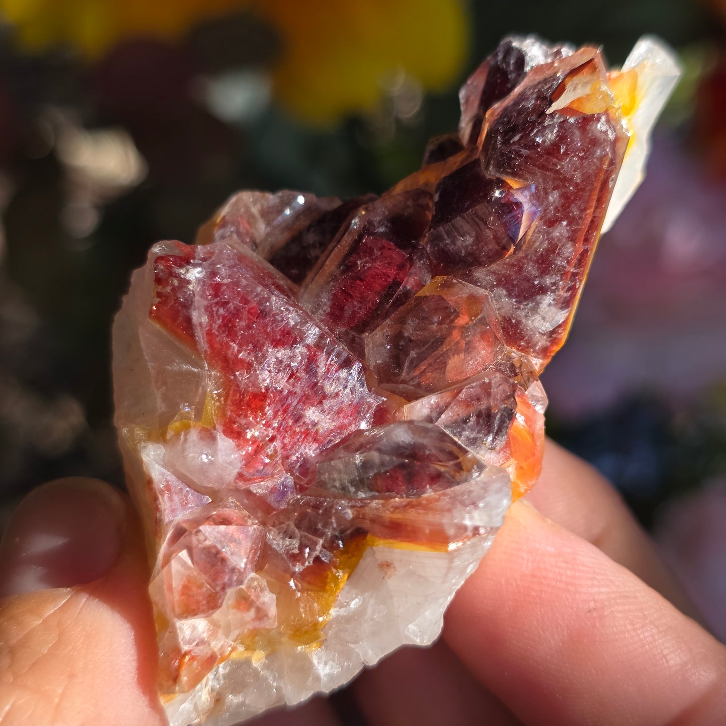 Red Quartz Cluster Crystal Specimen from Morocco | Rough Mineral Sample | 82.57 grams