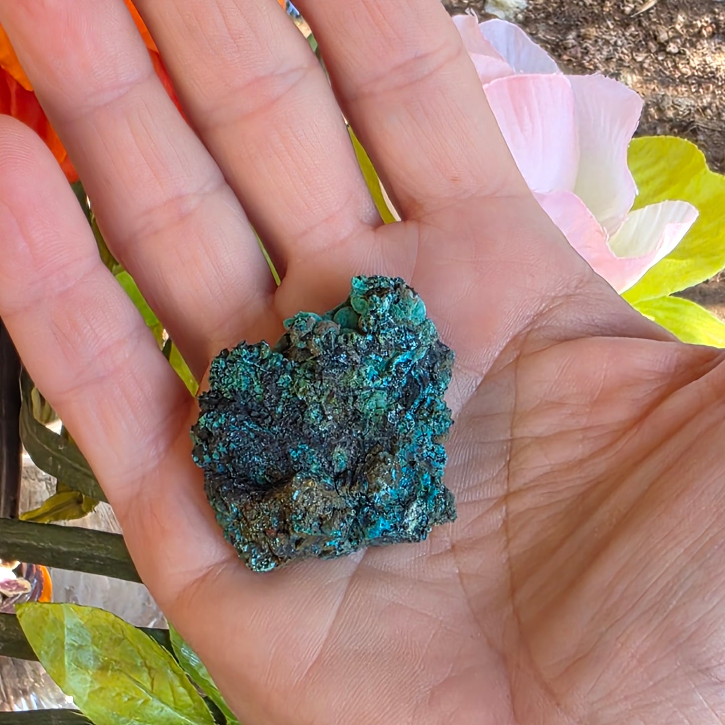 Chrysocolla Mineral Specimen, Copper Ore Rock, Planet Mine, Arizona, with Botryoidal Texture Feature