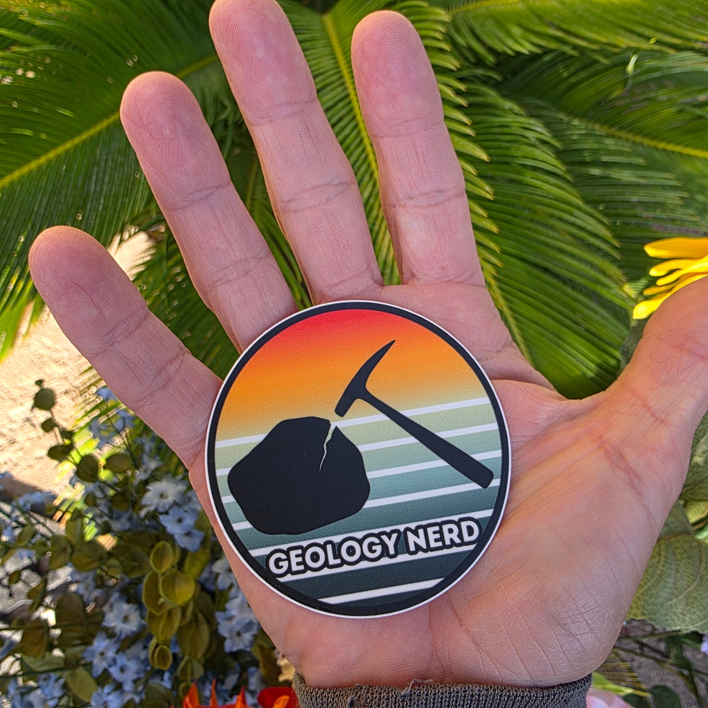 Geology Nerd Sticker: Rock Hammer Silhouette, Mineral Lover Gift