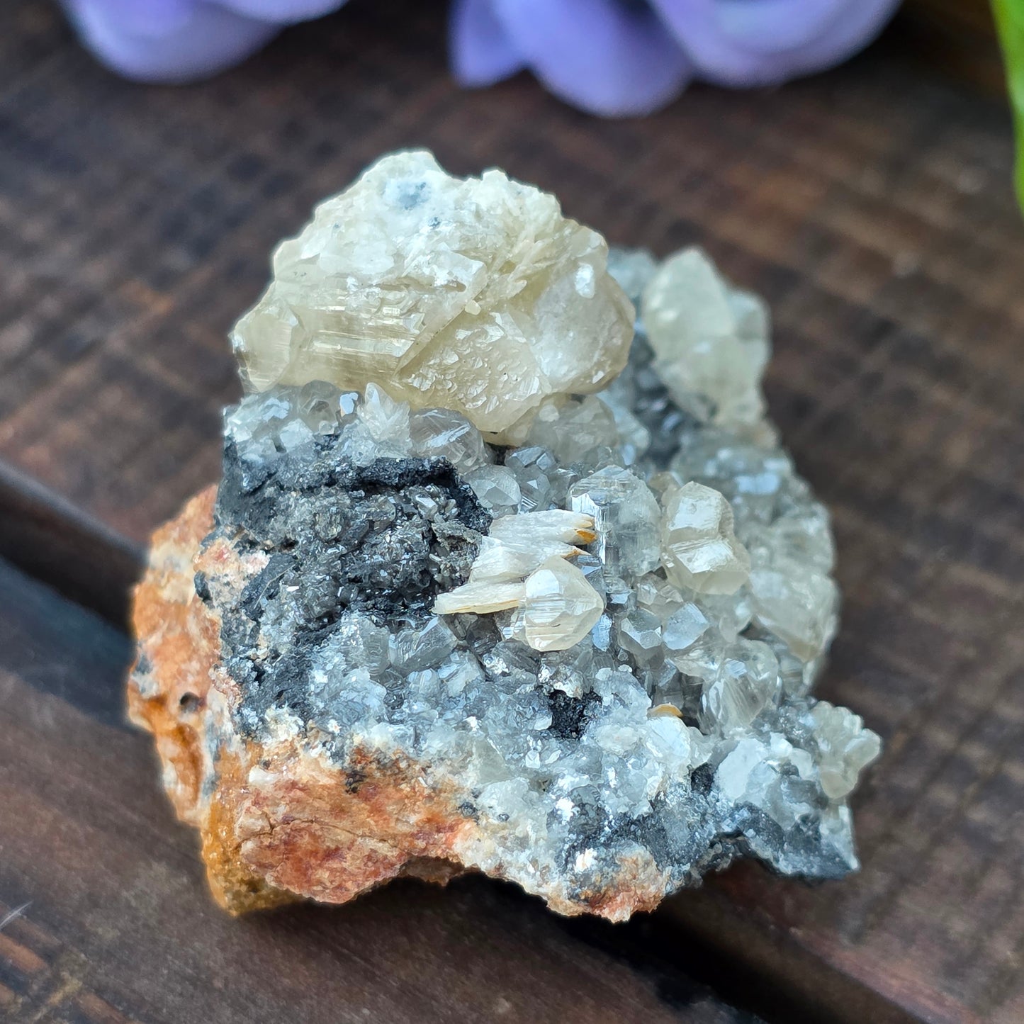 Phenomenal Cerussite Rock Specimen | with Galena and Barite | UV Reactive Glowing Mineral | Natural Raw Stone | 72 g