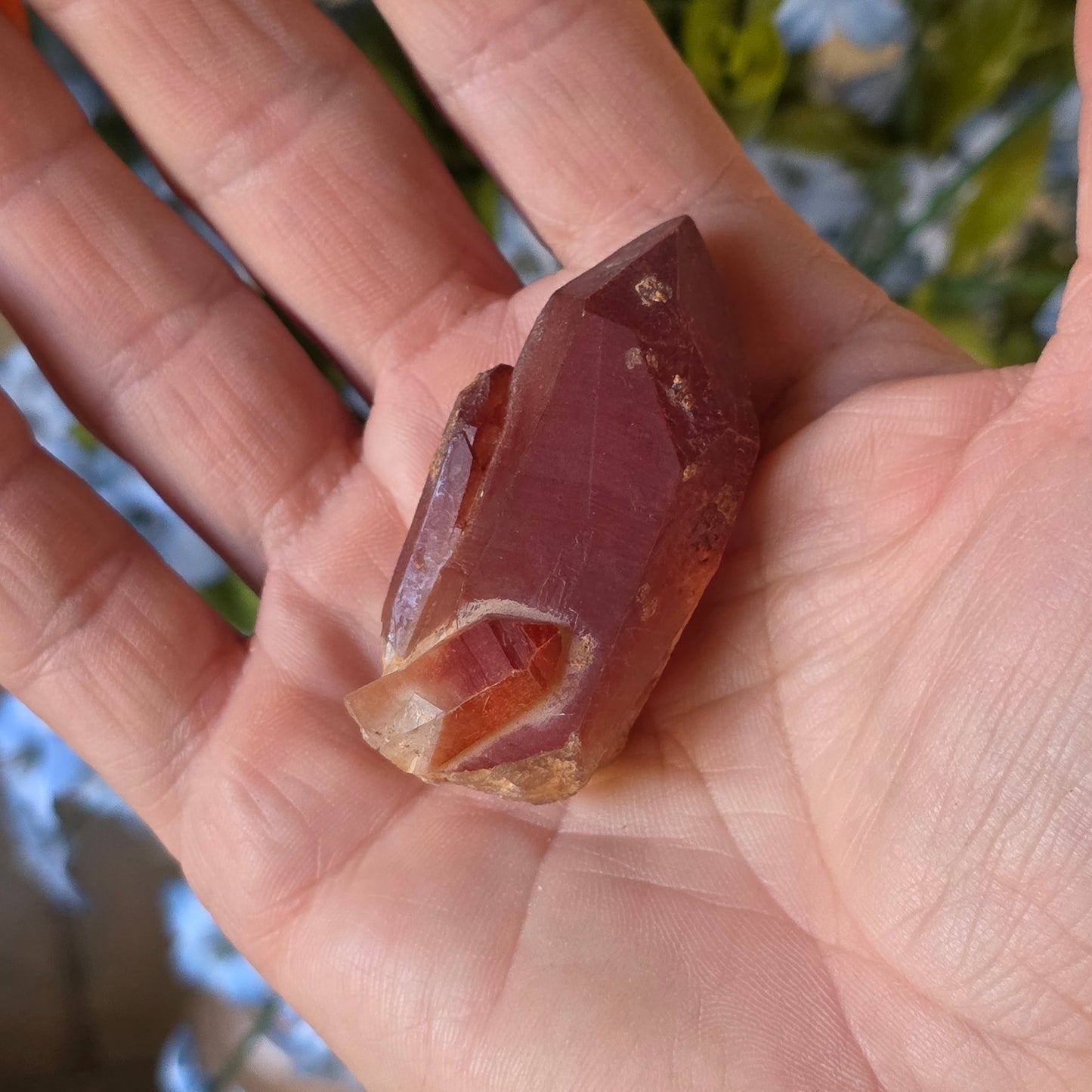 Pointed Red Quartz Crystal Specimen from Morocco | Rough Mineral Sample | 29.37 grams