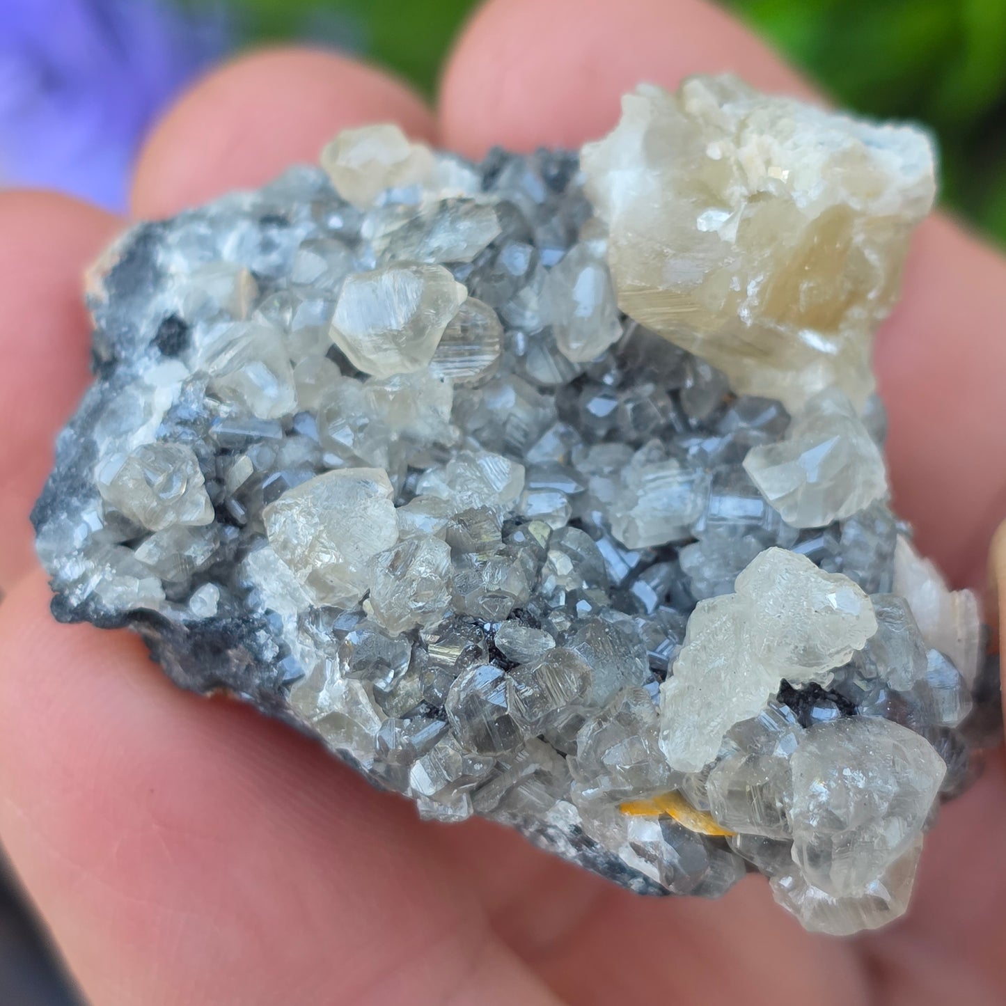 Phenomenal Cerussite Rock Specimen | with Galena and Barite | UV Reactive Glowing Mineral | Natural Raw Stone | 72 g