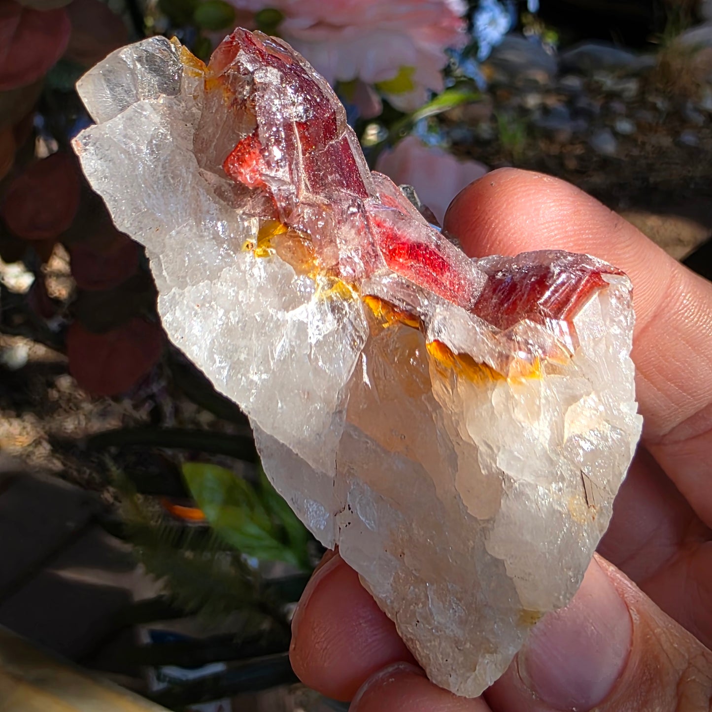 Red Quartz Cluster Crystal Specimen from Morocco | Rough Mineral Sample | 82.57 grams