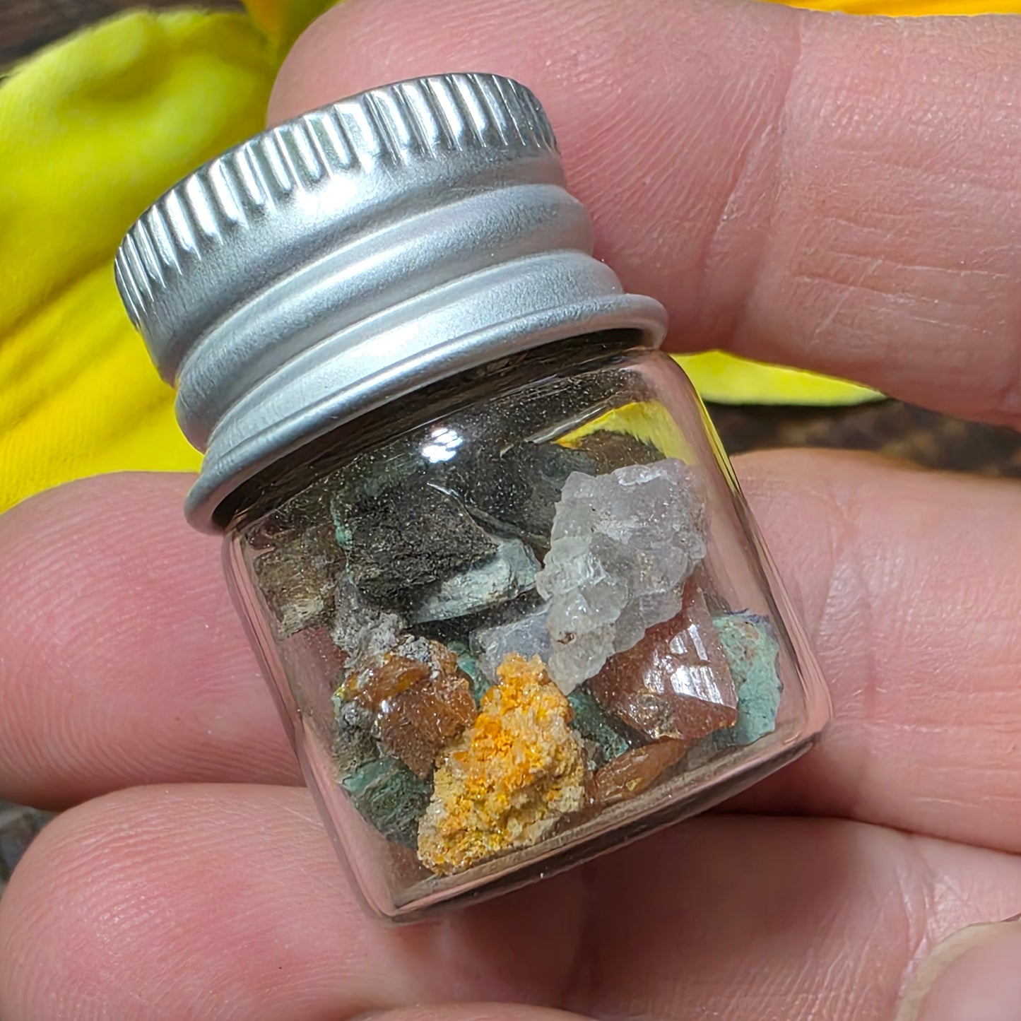 Arizona Rocks! Mini AZ Mineral Mix in Glass Jar, Raw Rough Natural Rock Pieces, Small Geology Gift