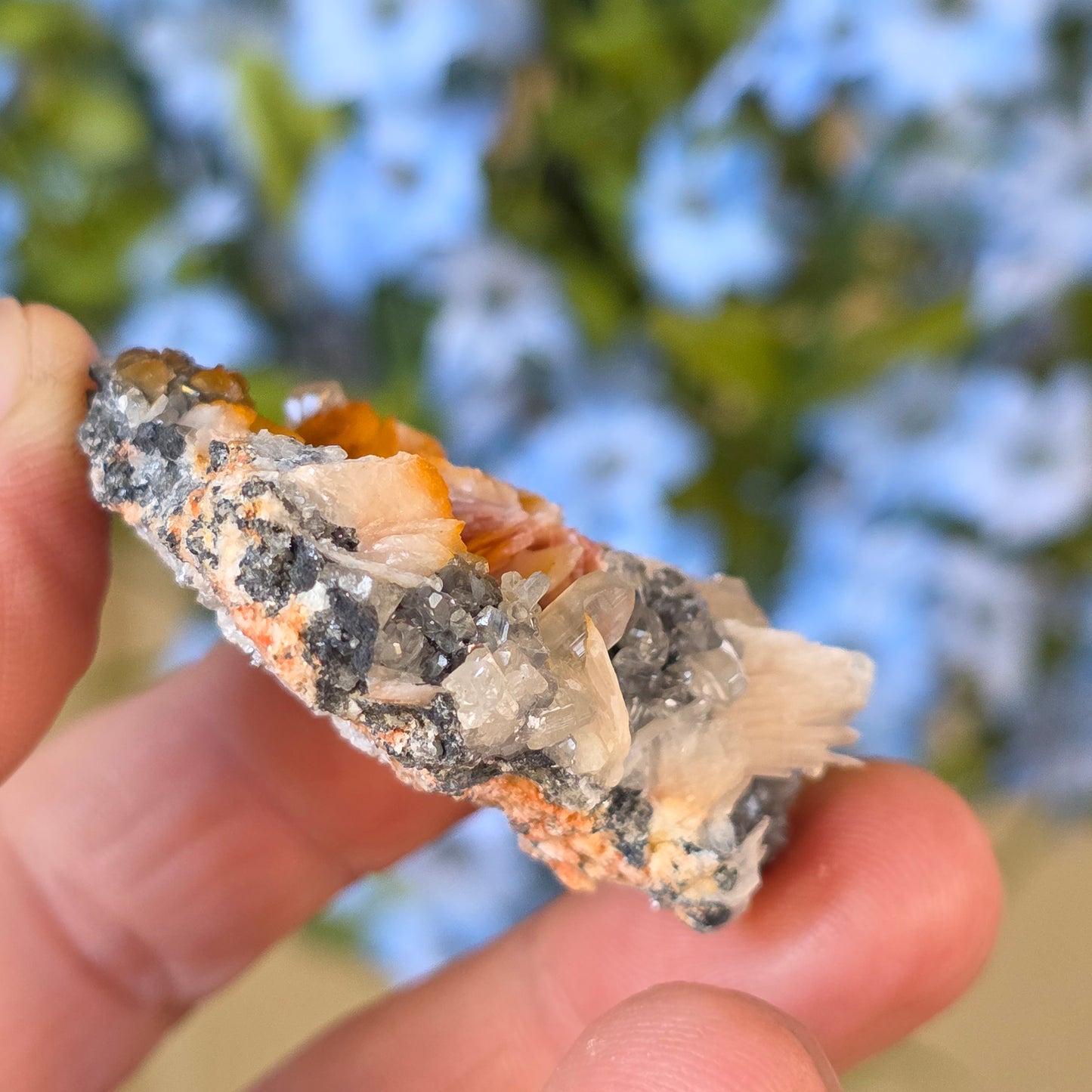 Captivating Cerussite Rock Specimen | with Pink Barite & Galena | UV Reactive Glowing Mineral | Natural Raw Stone | 49 g