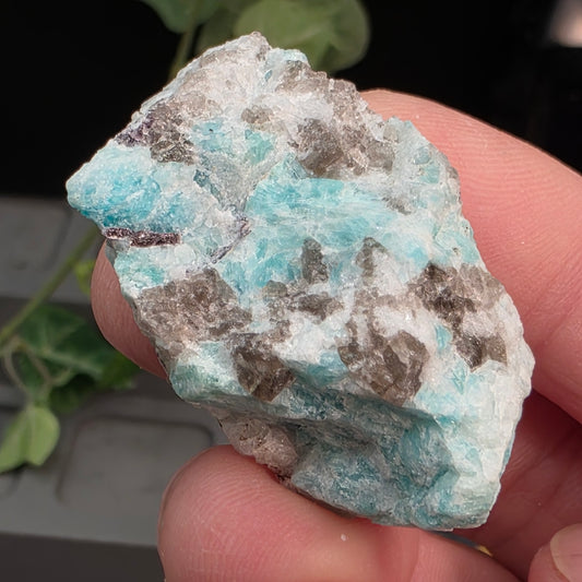 Amazonite with Smoky Quartz and Mica Rock Specimen | Raw Natural Mineral | 28.80 g