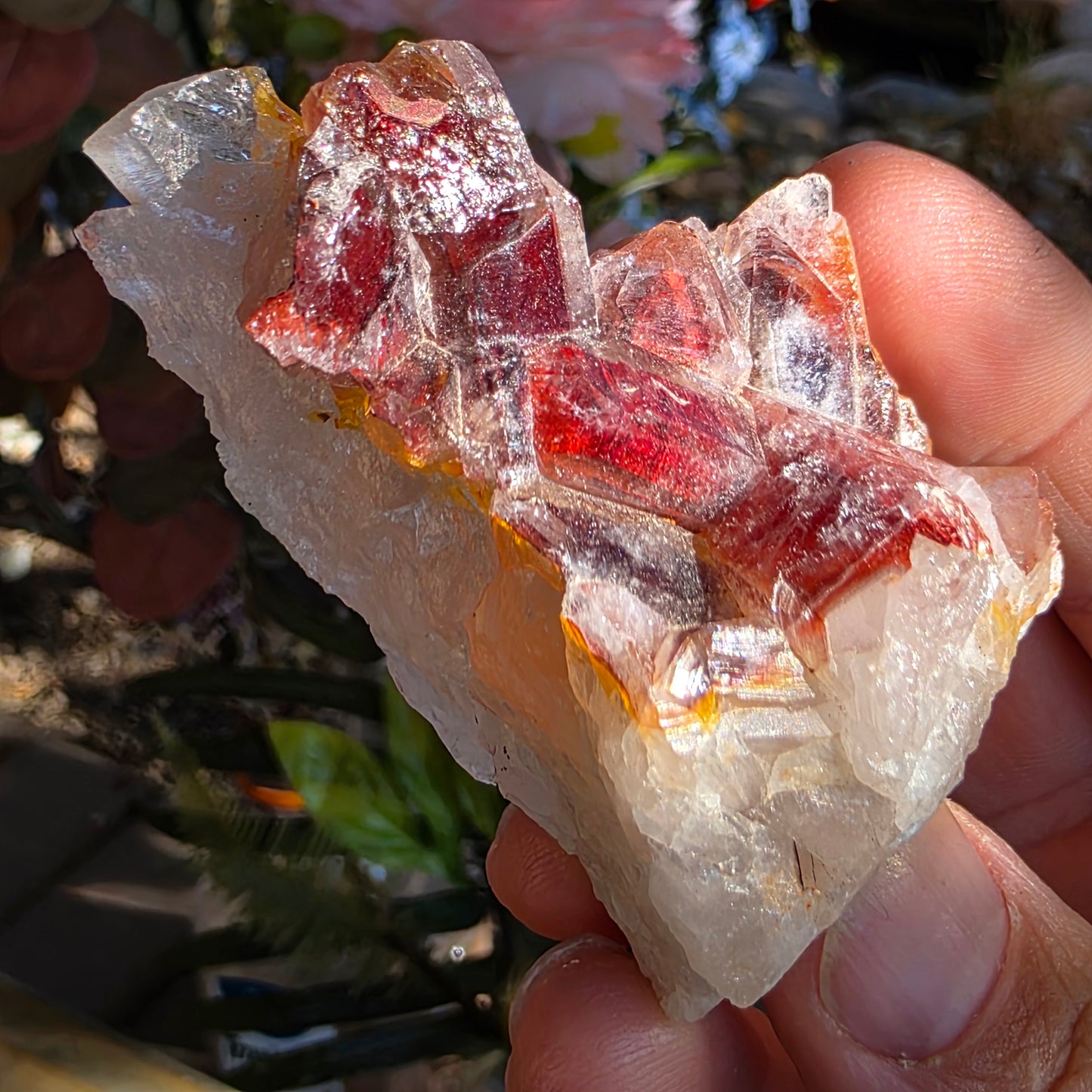 Red Quartz Cluster Crystal Specimen from Morocco | Rough Mineral Sample | 82.57 grams