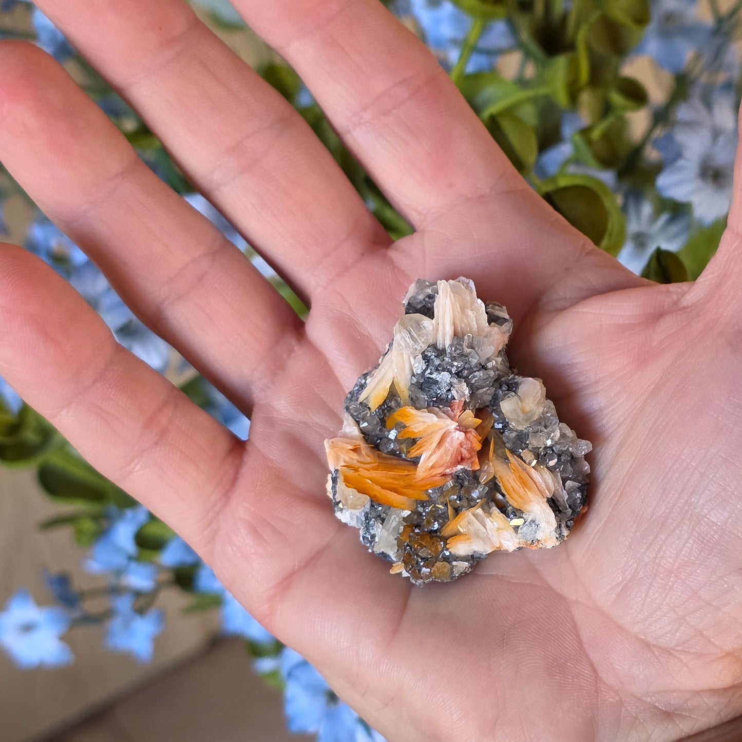 Captivating Cerussite Rock Specimen | with Pink Barite & Galena | UV Reactive Glowing Mineral | Natural Raw Stone | 49 g