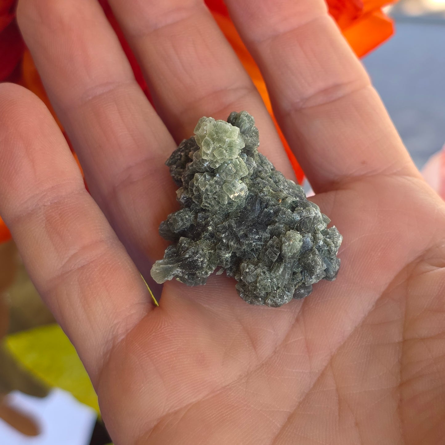 Prehnite Rock Specimen | Green Crystals | Natural Mineral from Morocco, Imilchil Region | Geology Gift